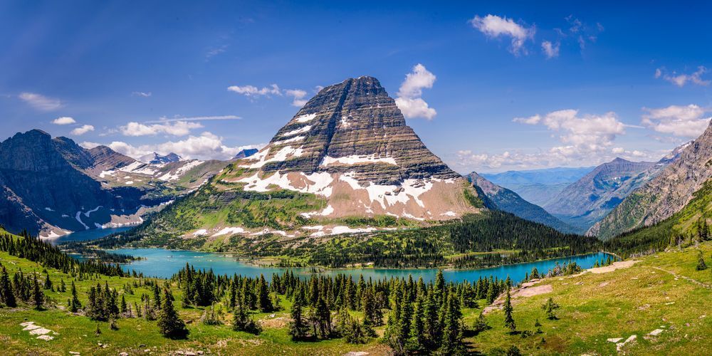 Hidden Lake and Bearhat Mountain in Glacier National Park Montana