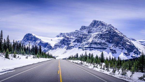 Mt. Thompson and the Icefields Parkway in Banff National Park