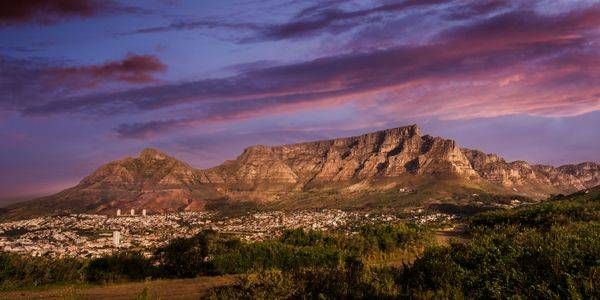 Sunset over Cape Town and Table Mountain