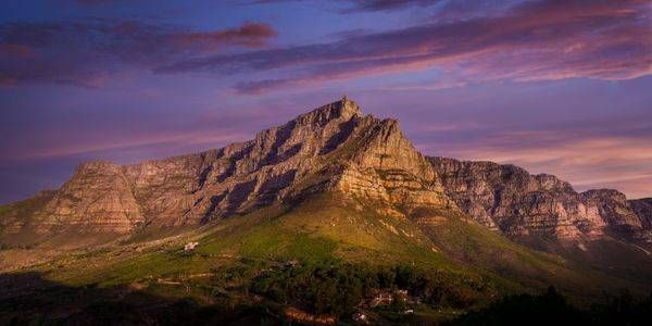 Cape Town, Table Mountain and the Twelve Apostles at Sunset