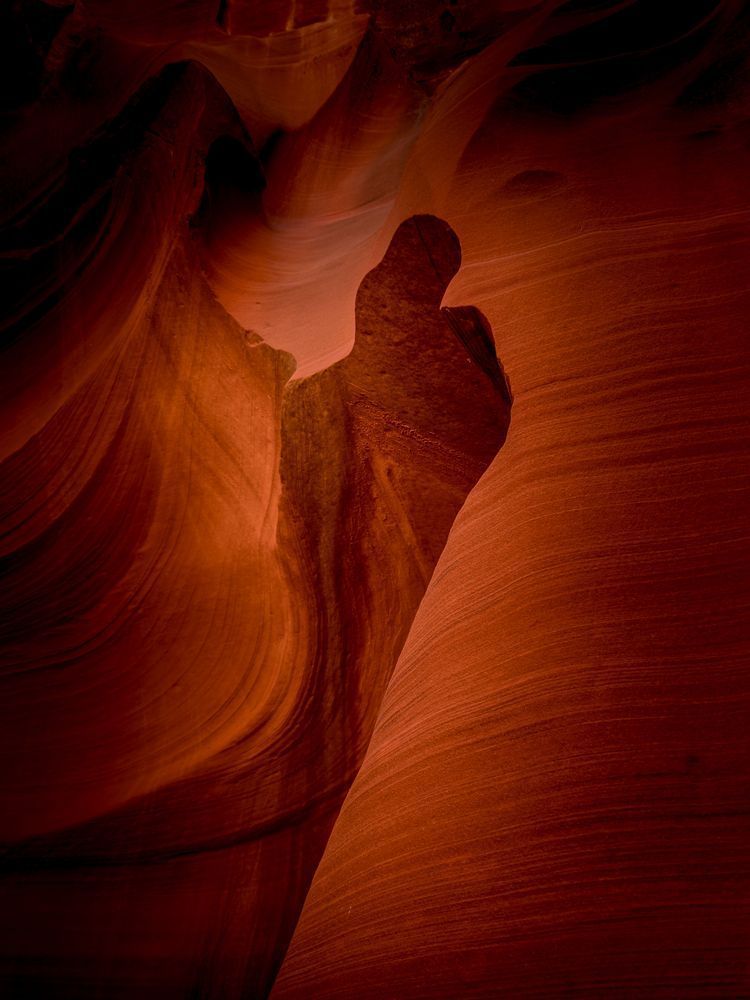 Thumbs Up carved by Erosion in Owl Canyon - Portrait Format