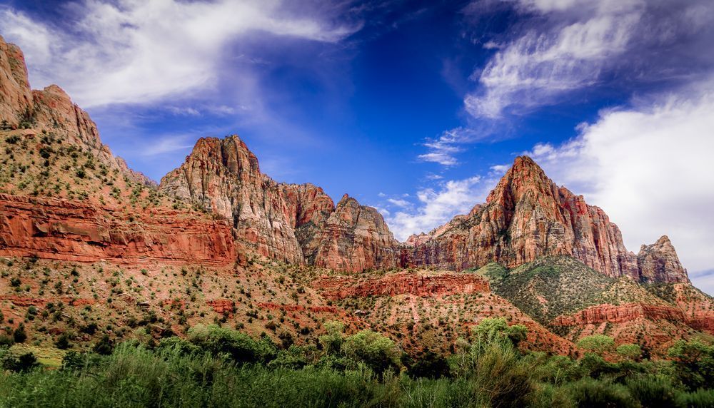 Johnson Mountain and The Watchman in Zion National Park