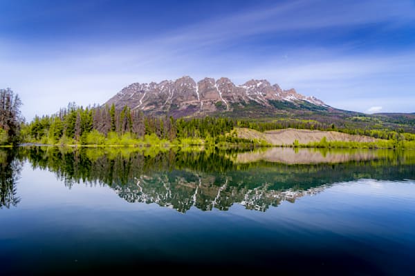 Yellowhead Mountain reflection in Yellowhead Lake