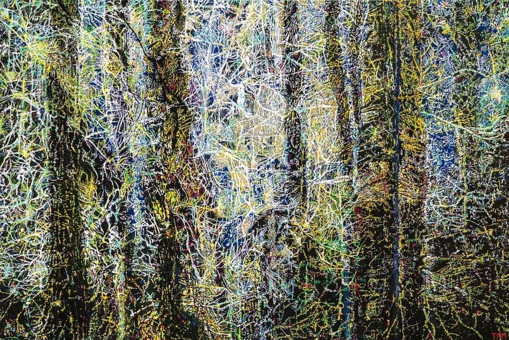 abstract, trees, mishmash, composites, painting