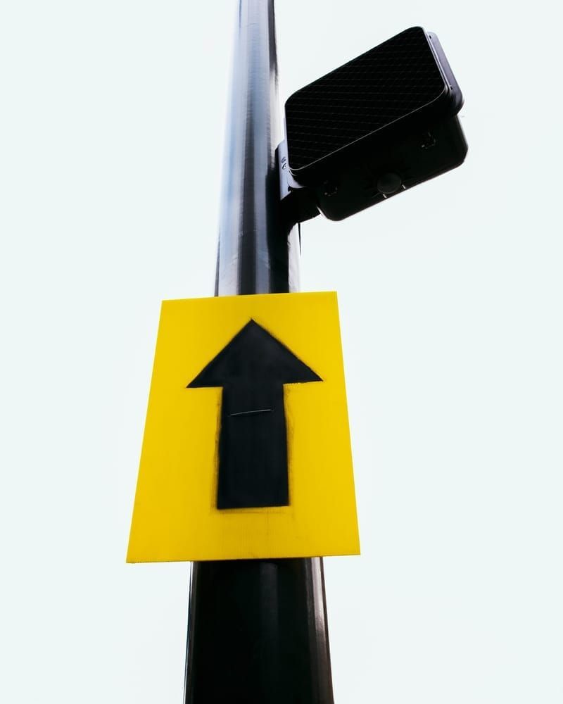 black, arrow, pointing, up, sign, odd