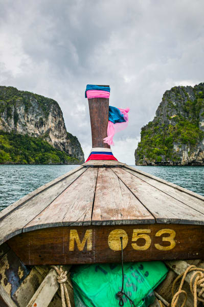 boat, islands, water, sky, clouds, centered, art, prints, photographic