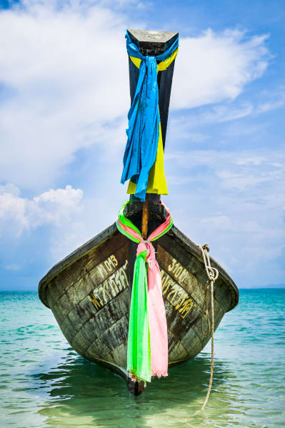 long-tail, boat, Railay, beach, Krabi Thailand, art, prints, 