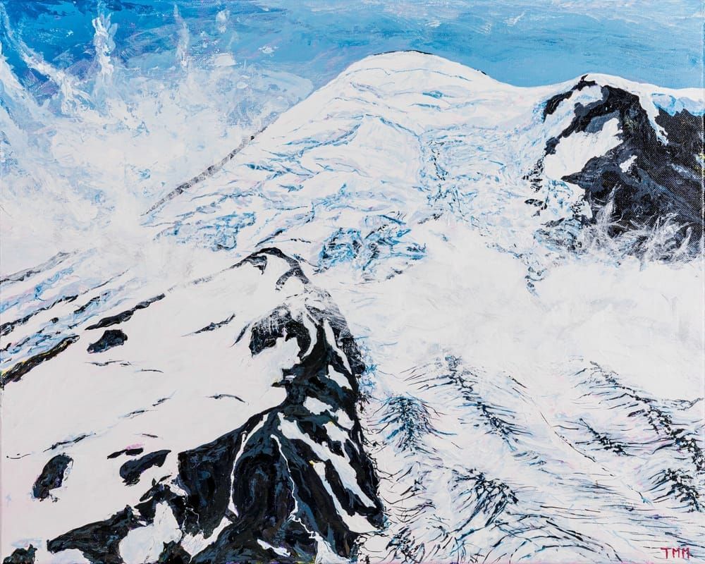 Mount, Rainier, paintings, acrylics, National, Parks