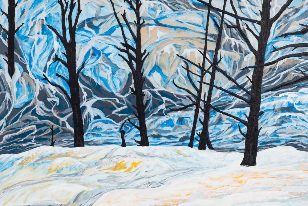 "Angel Terrace, Yellowstone NP" - Acrylic on canvas board, 11x14 inches.