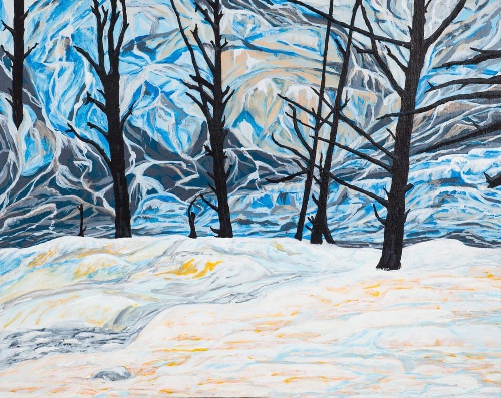 "Angel Terrace, Yellowstone NP" - Acrylic on canvas board, 11x14 inches.