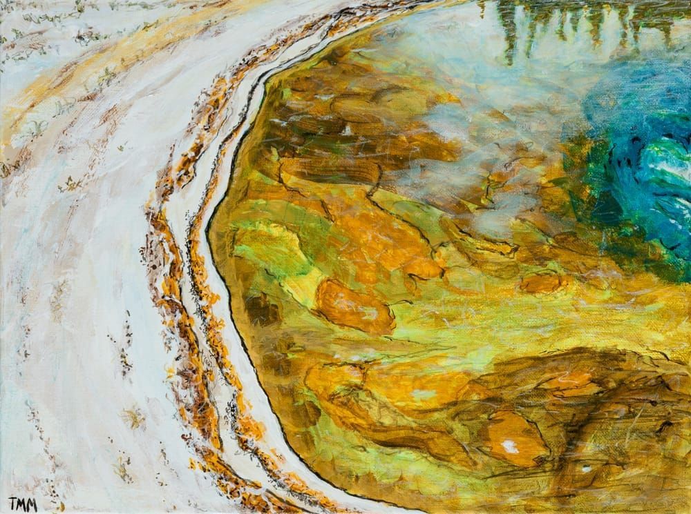 “Yellowstone Pool 01”, 12 x 16 inches, acrylic on canvas. © Tim McGuire 2015