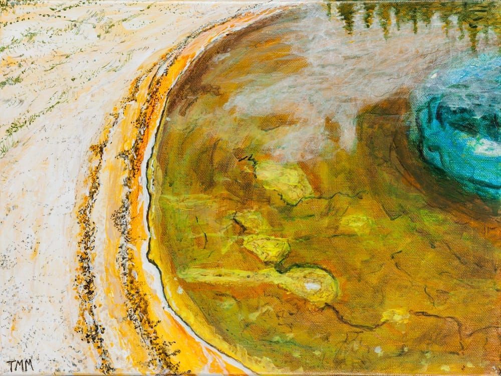 “Yellowstone Pool 02”, 12 x 16 inches, acrylic on canvas.  © Tim McGuire 2015