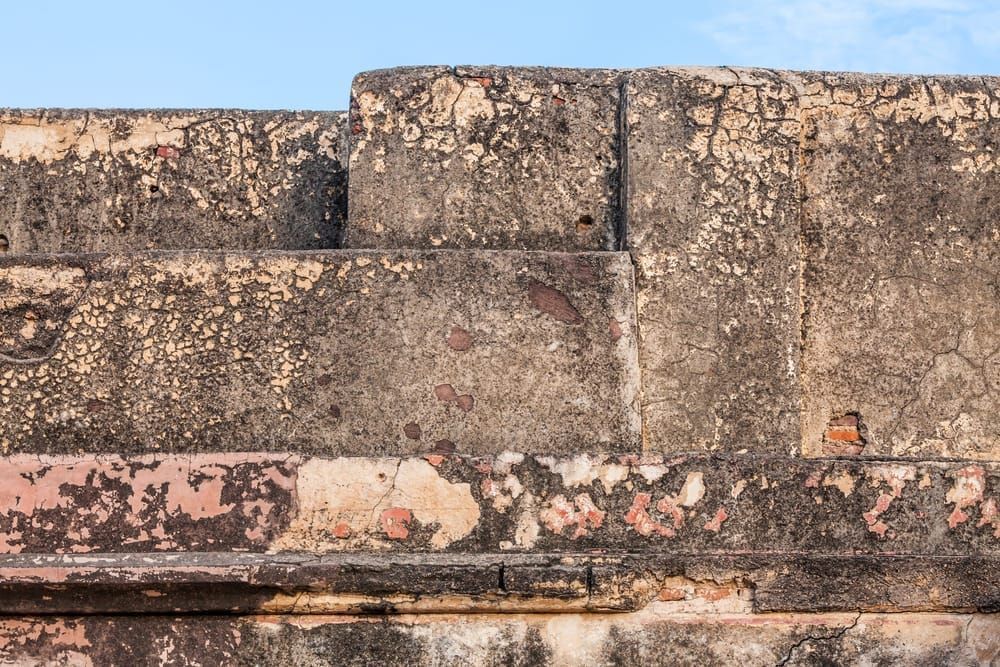 The weathered walls of Fatehpur Sikri, Uttar Pradesh, India.
