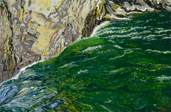 Waterfall, river, canyon, yellowstone, paintings