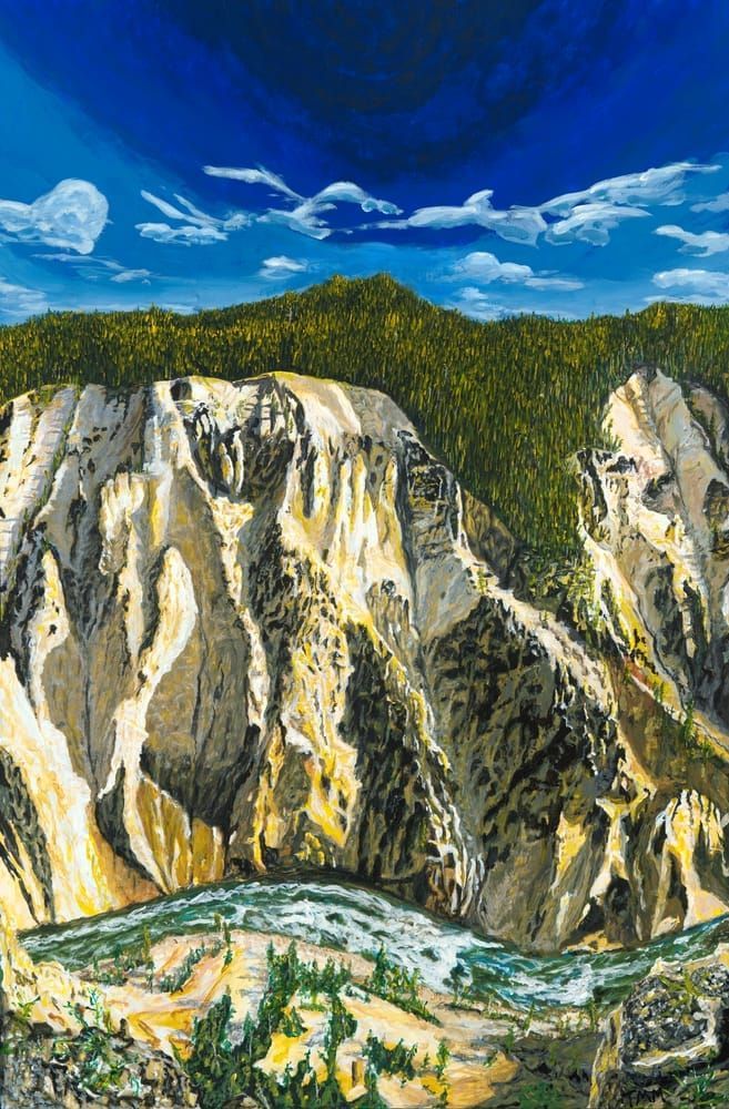 Yellowstone Canyon 02, Acrylic on Display Board, 24 x 36 inches.