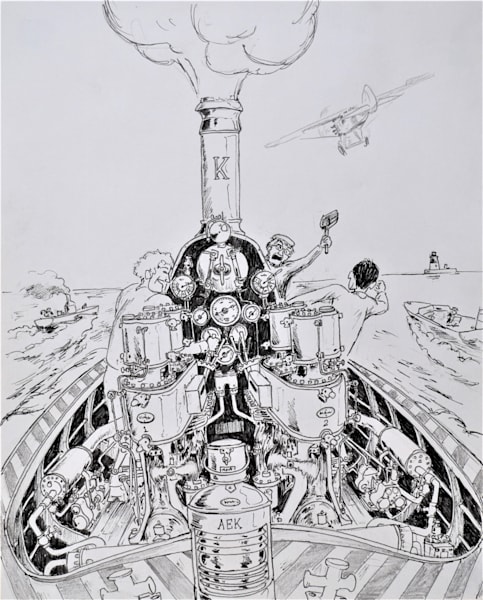 Steam Launch Art | bevbarnardartist