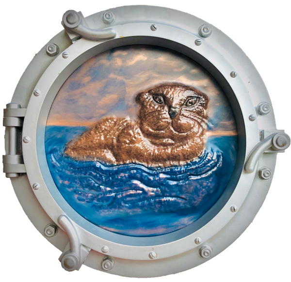 Breakfast With Willie, Repouseé Bronze On Wood Frame, Patina Painting 20" Diameter, A.R., (2020). Art | FineArtByKimberly