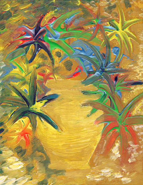 Palms In Gold Vase Art | Philip Jones Art