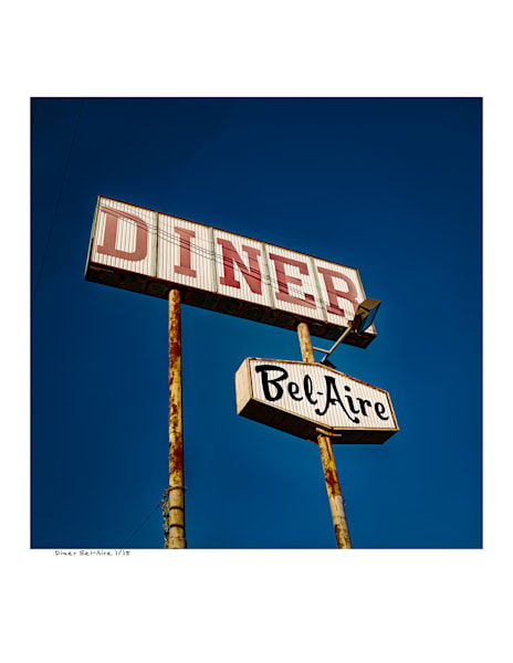 Diner Bel Aire-Vintage Roadside Diner, Americana Fine Art Photography from New England