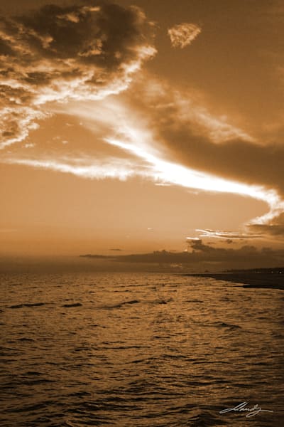 Dusk On The Water In Sepia Art | Mandy Wilson Smith Art