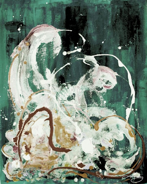 Waves Crashing In Green Art | Mandy Wilson Smith Art