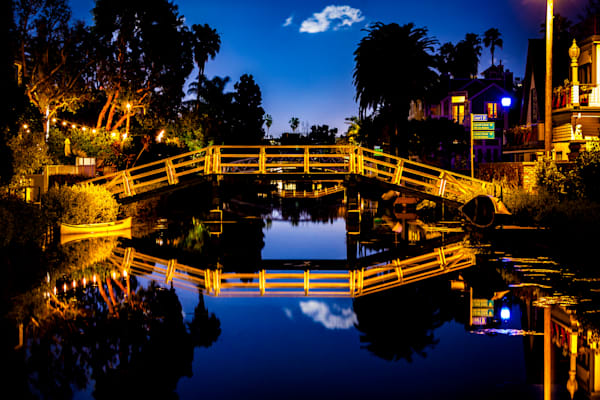 Venice Canal Bridge Reflection