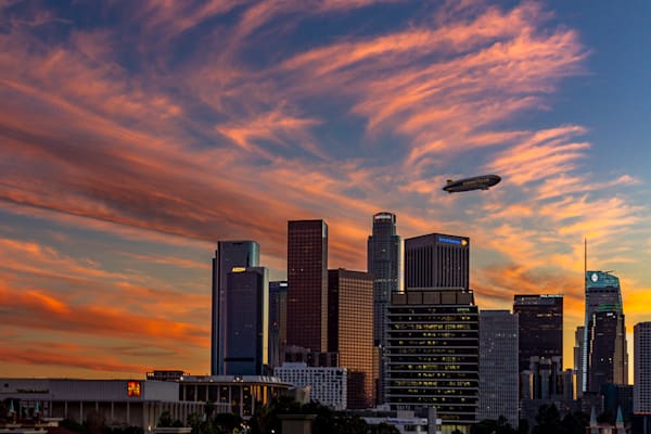 DTLA Sunset with Blimp