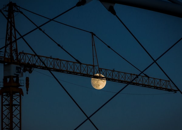 Moon On Crane Wire