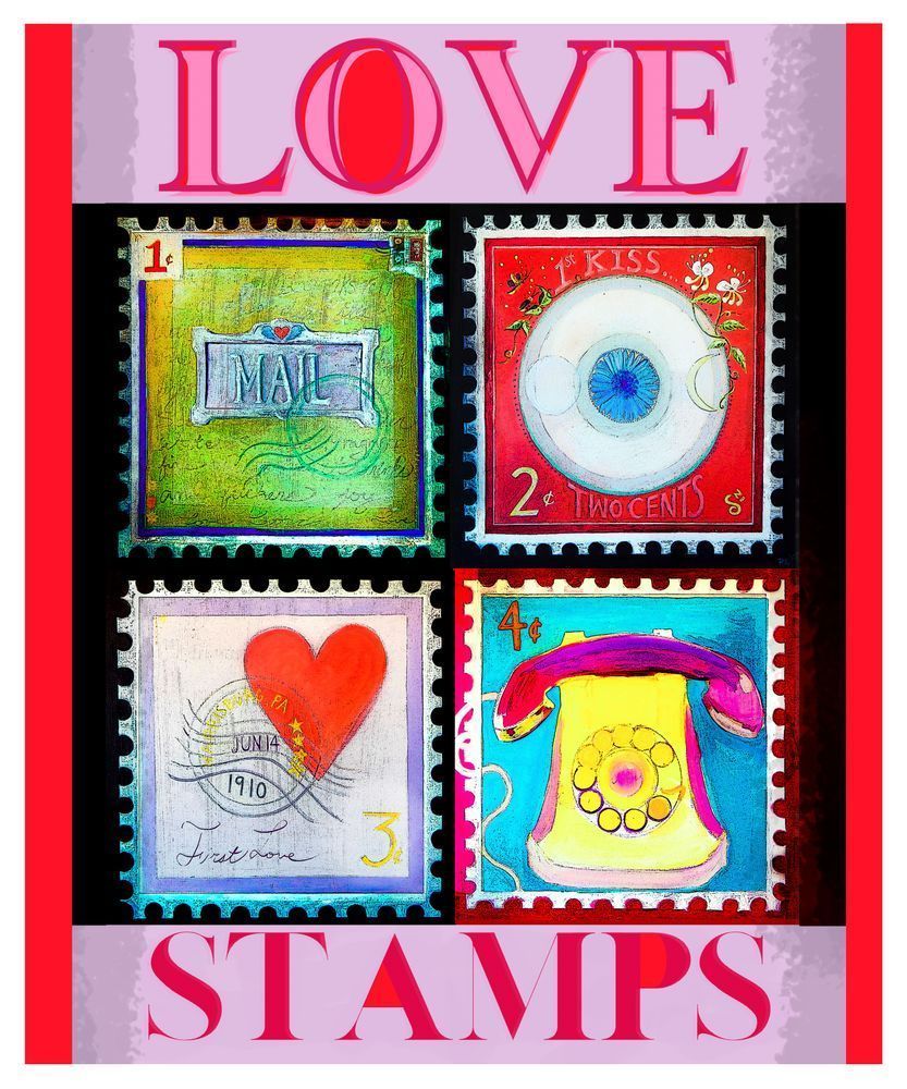 Love Stamps (Lavender) Art | Polly Alice Design