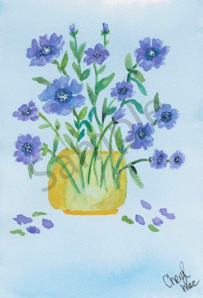 A Dance of Blue Poppies in a Sunlit Vase 