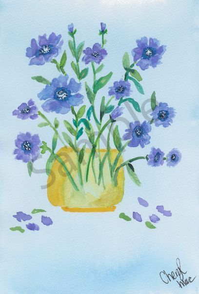 A Dance of Blue Poppies in a Sunlit Vase 