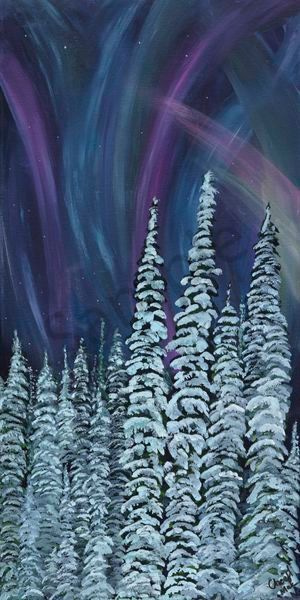Winter Forest Silverstar Art - Captivating Northern Lights