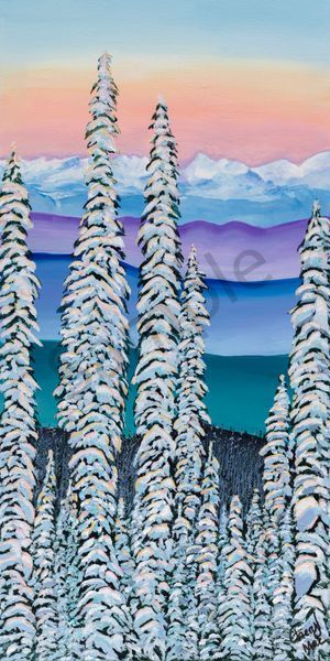 Monashee Mountains Snowy Mountainscape Art 