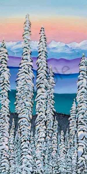 Monashee Mountains Snowy Mountainscape Art 