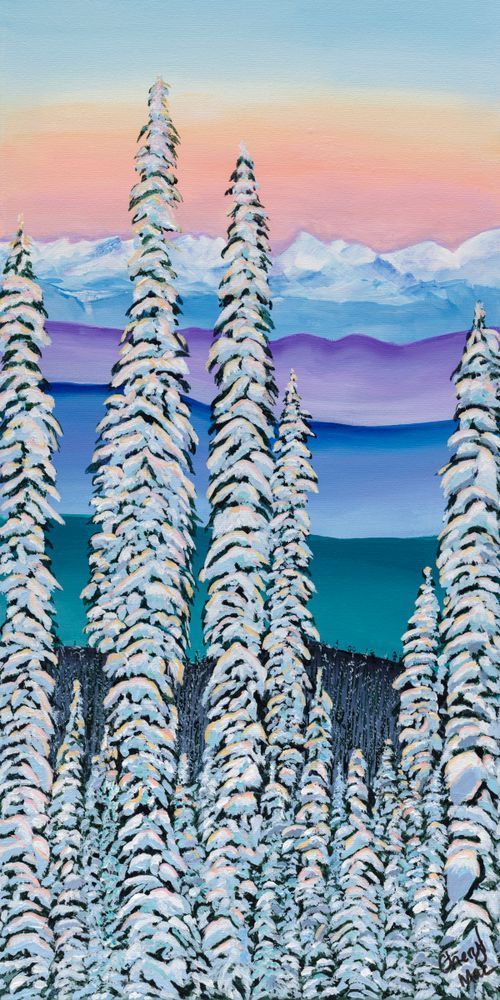 Monashee Mountains Snowy Mountainscape Art 