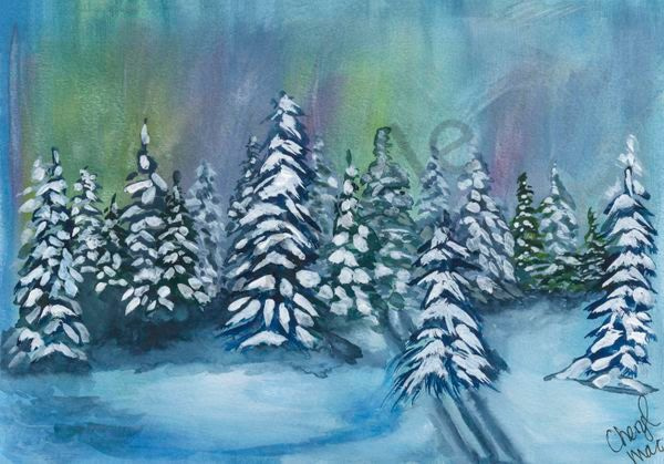Watercolour Silent Snowfall Serenity 