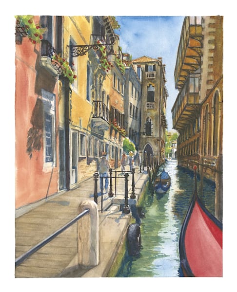 Red Gondola Venice Art | Candy Galvan Fine Art