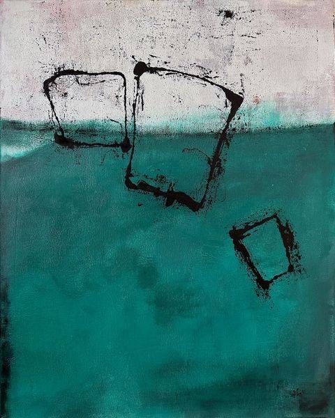 Shapes On Green Art | Abstract Art by Brian Kirchoff