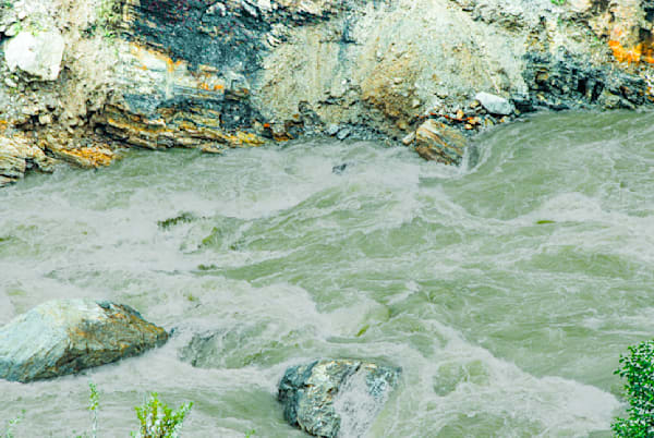 Rushing Himalayan Stream, Nepal — Jade Current over Rock