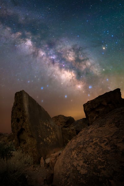 13 Moons - Ancient Petroglyphs under the eternal Milky Way core.