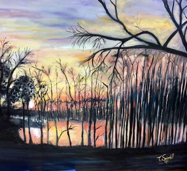 Sunset Pond Art | tinaswin