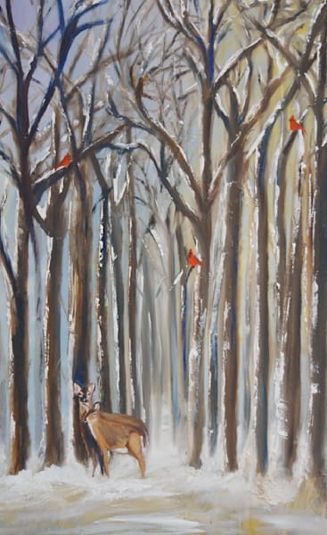 Deer In The Snow Art | tinaswin