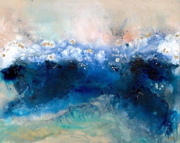 Where Moonbeams Dance On Indigo Shores 1 Art | Olivia Alexander Art