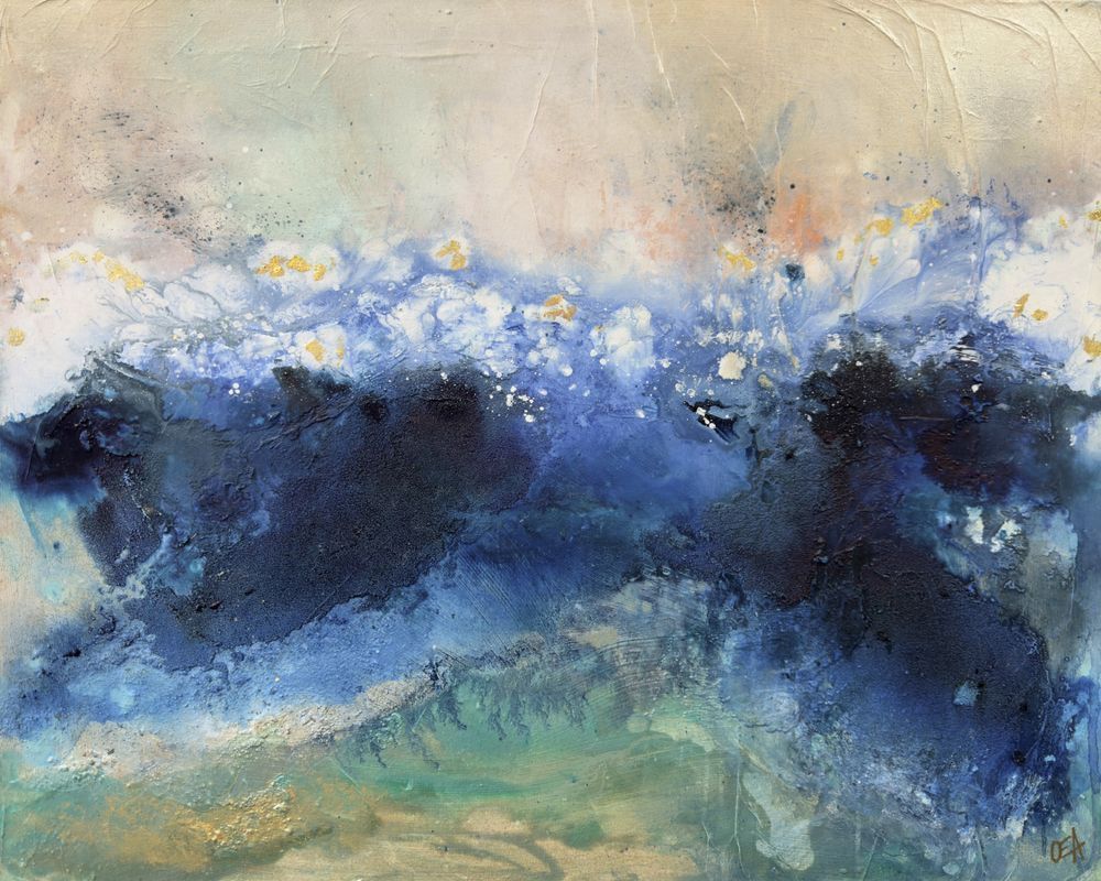 Where Moonbeams Dance On Indigo Shores 1 Art | Olivia Alexander Art
