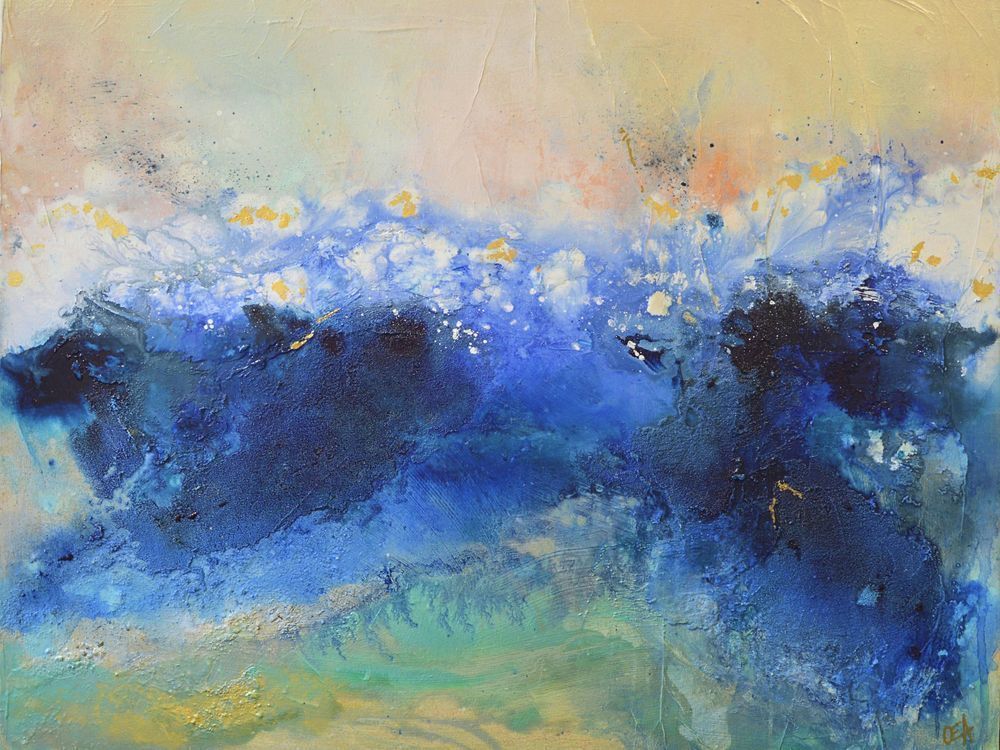 Where Moonbeams Dance On Indigo Shores 1 Art | Olivia Alexander Art