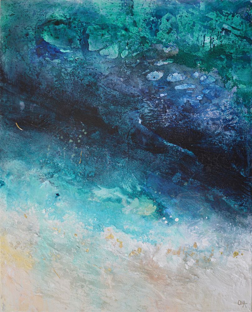 Where Moonbeams Dance On Indigo Shores 2 Art | Olivia Alexander Art