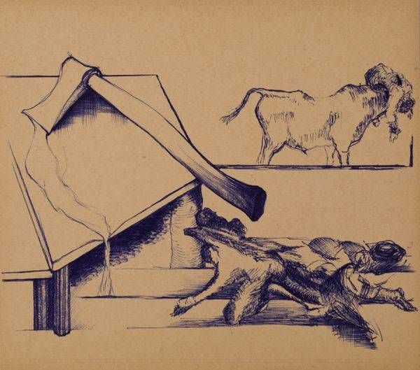 Bull Panic Art | Blue Hour Drawings
