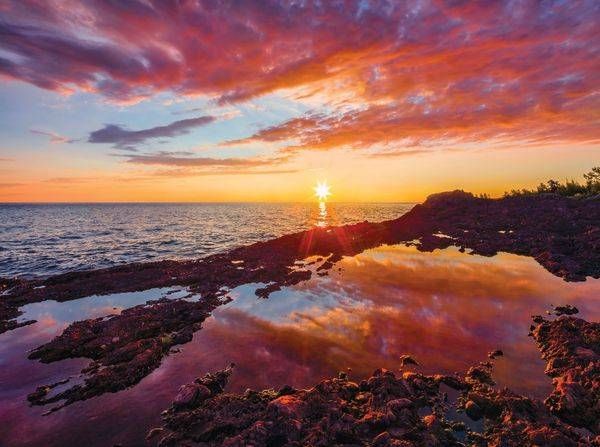 Aah938 Sunrise, Keweenaw Peninsula Art | Blacklock Gallery