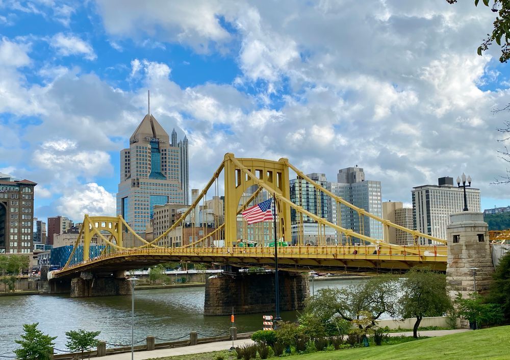 Golden River Span – Pittsburgh Roberto Clemente Bridge Photography Art | ParkerNorth Photography
