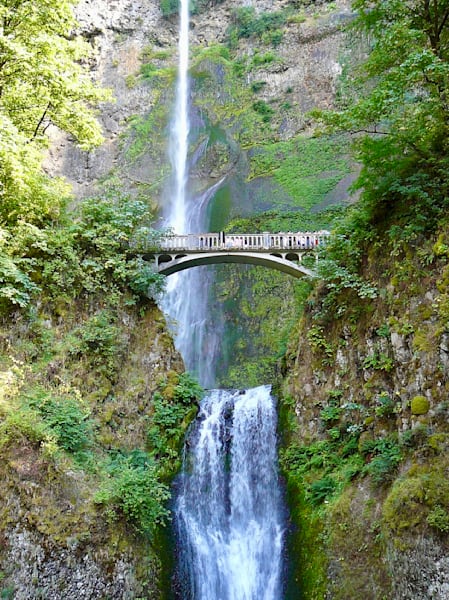 Twin Falls Bridge – Serene Waterfall Landscape With Arched Bridge Photography Art | ParkerNorth Photography